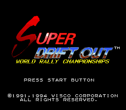 Super Drift Out - World Rally Championships (Japan) Title Screen